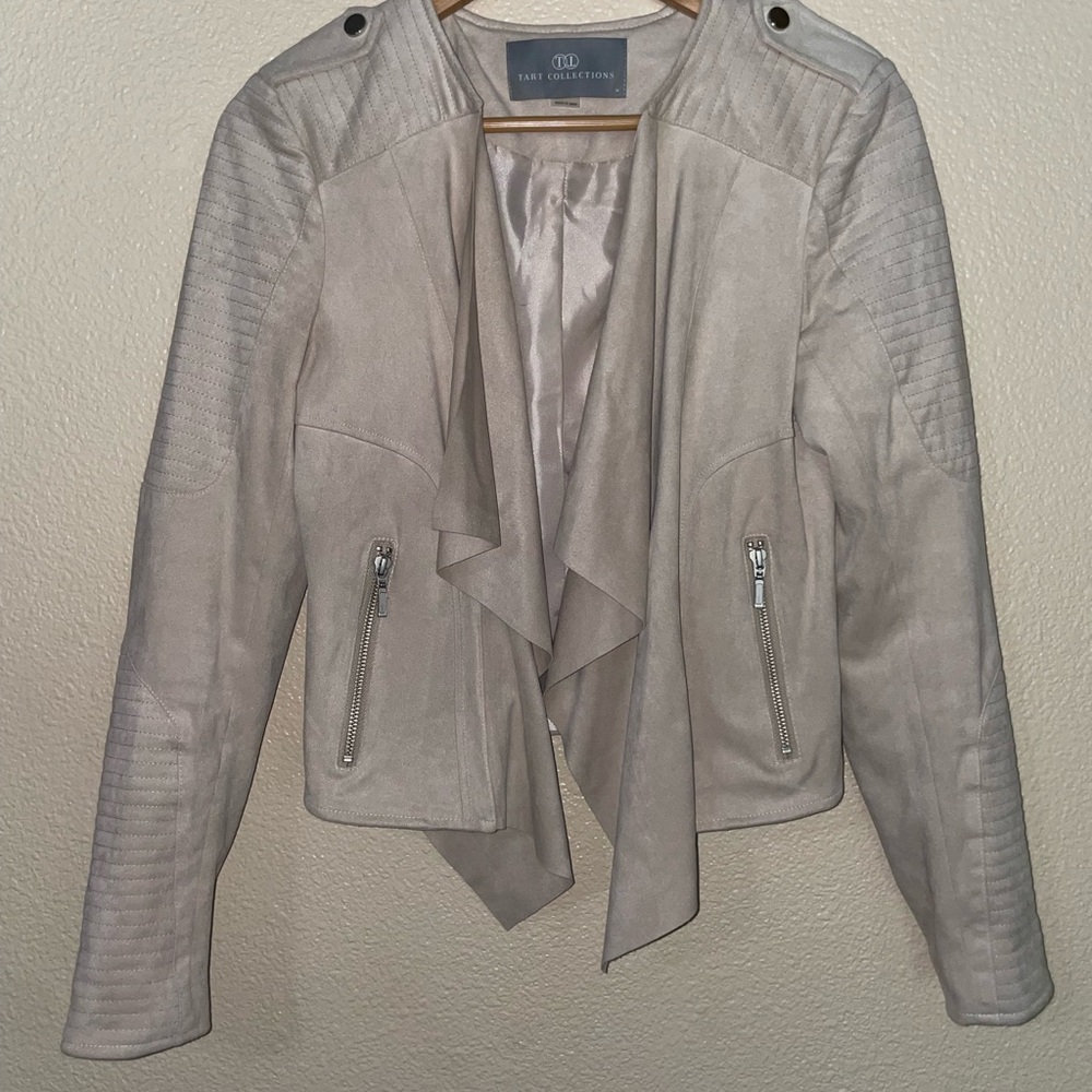 Tart Collections Women's Cream Leather Jacket